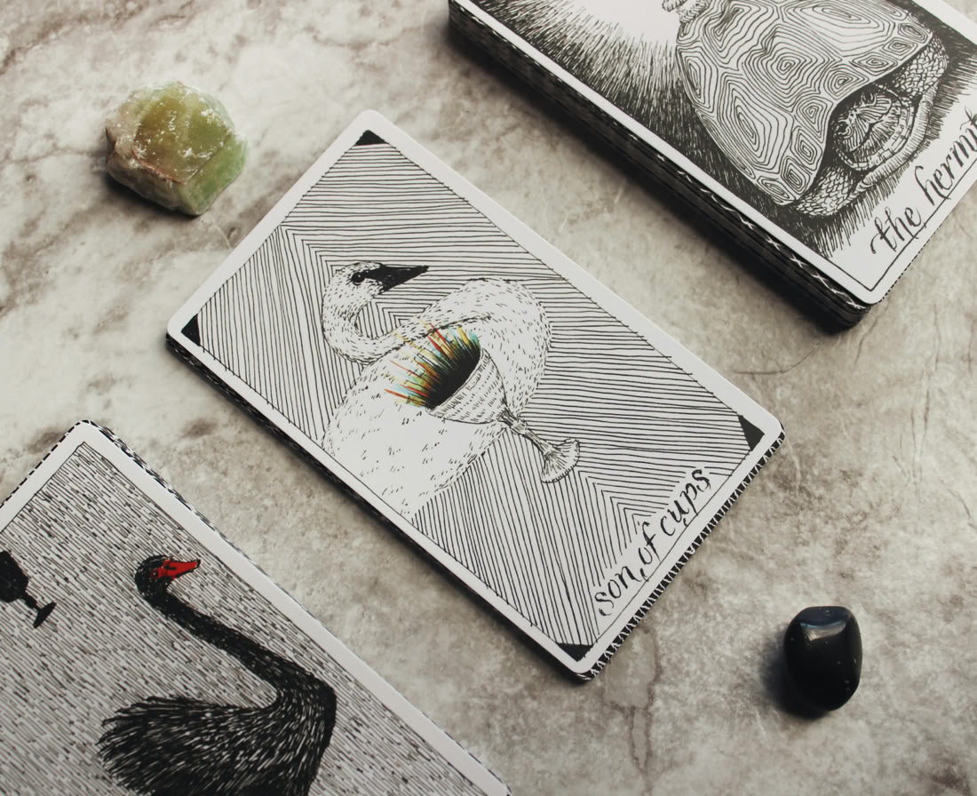 tarot cards on display